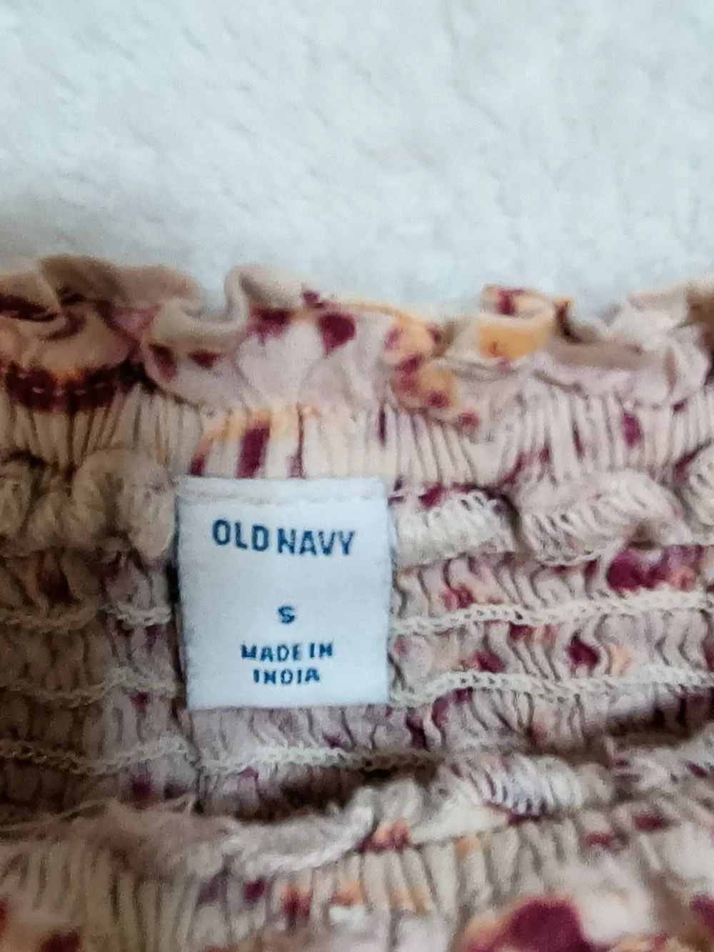 Old Navy Dusty Pink Smocked Peplum Square-Neck Top.  WS 148